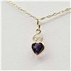 Image 3 : Natural Amethyst Heart Pendant w/Chain-Unused