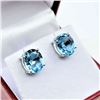 Image 2 : Natural Blue Topaz Earrings-Unused