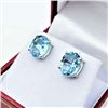 Image 3 : Natural Blue Topaz Earrings-Unused