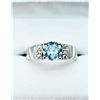 Image 1 : Natural Blue Topaz & White Sapphire Ring-Unused