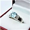 Image 3 : Natural Blue Topaz & White Sapphire Ring-Unused
