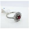 Image 1 : Natural Enhanced Ruby & CZ Ring-Unused