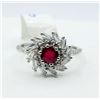 Image 2 : Natural Enhanced Ruby & CZ Ring-Unused