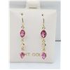 Image 1 : Yellow Gold Pink & White Earrings-Unused
