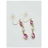 Image 2 : Yellow Gold Pink & White Earrings-Unused
