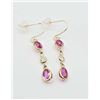 Image 3 : Yellow Gold Pink & White Earrings-Unused