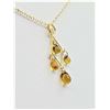 Image 1 : Natural Yellow Sapphire & Diamond Briolette Pendant w/Chain-Unused