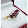 Image 2 : Natural Enhanced Ruby & White Sapphire Ring-Unused