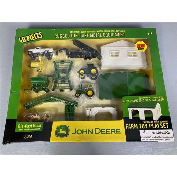 John Deere Diecast Metal Farm Toy Play Set-Original Box