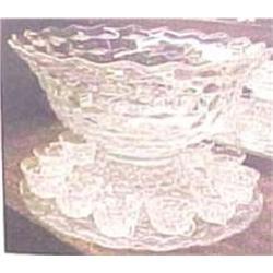 16 piece Fostoria punch bowl set