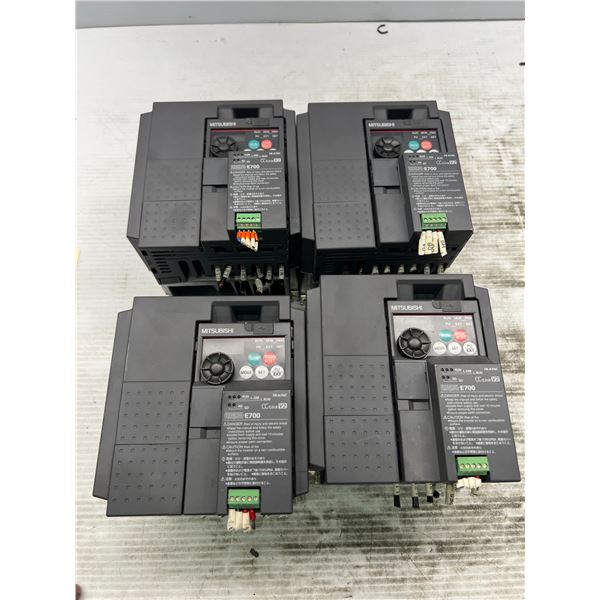 (4) Mitsubishi #FR-E740-3.7K Inverter Drives