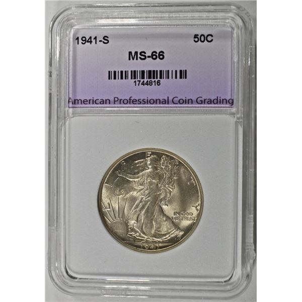 1941-S WALK LIB HALF DOLLAR APCG SUPERB GEM