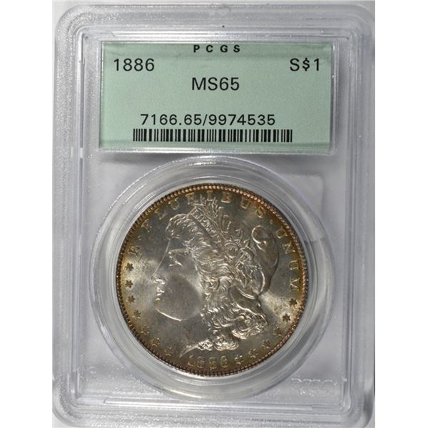 1886 MORGAN DOLLAR PCGS MS-65 OLD GREEN HOLDER