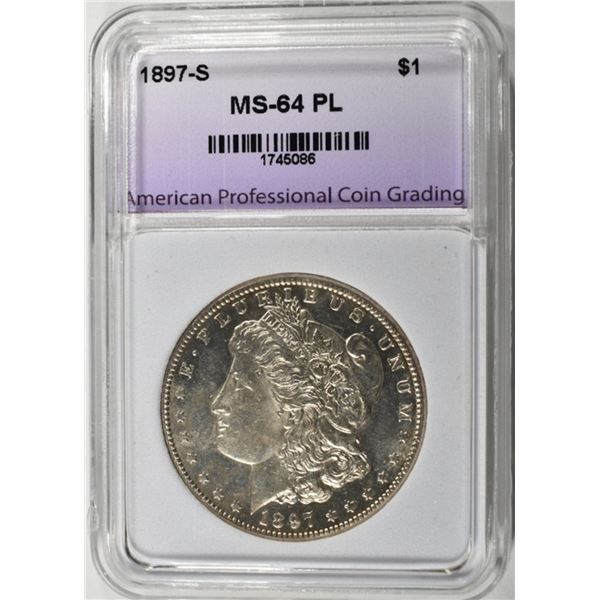 1897-S MORGAN DOLLAR APCG CH BU PL