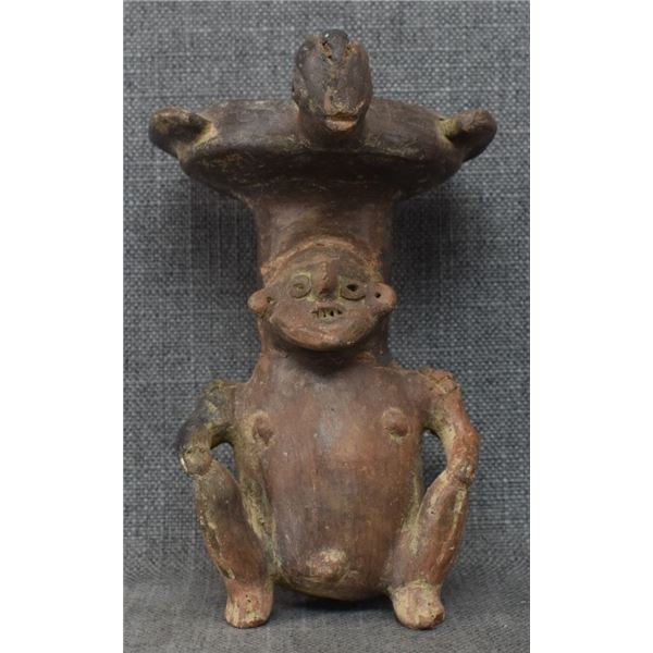 SEATED POTTERY FIGURE