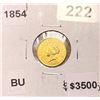 Image 1 : 1854 Rare Gold Dollar BU