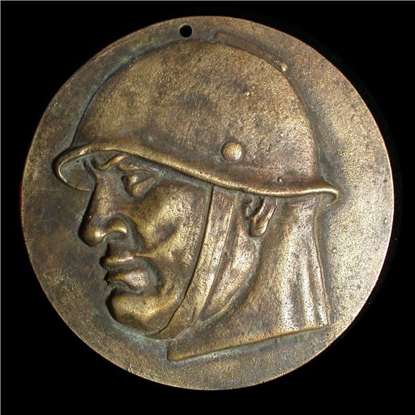 Mussolini Huge Bronze Medal