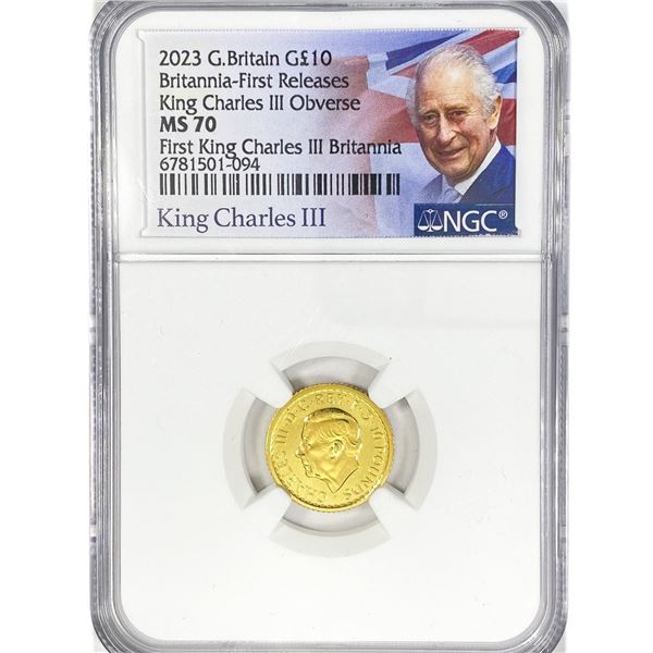 2023 British King 1-10oz Gold Coin NGC MS70