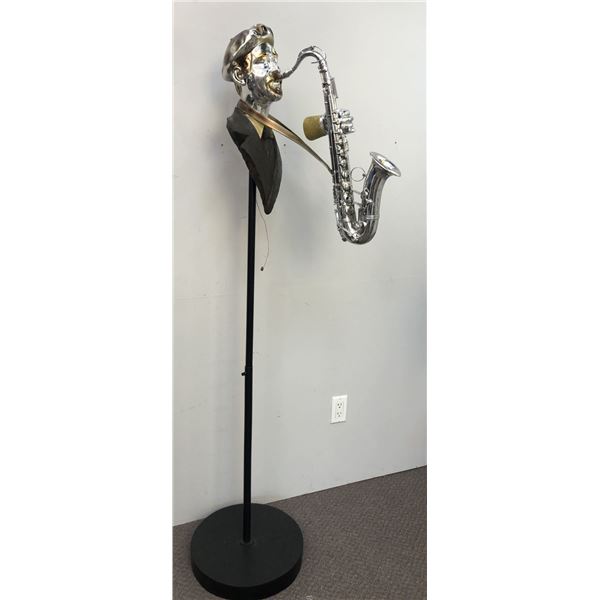 Decorative "Man Playing Saxophone" floor-standing piece