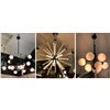 Image 1 : Group of 3 assorted contemporary decorative chandeliers/ ceiling lights