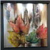 Image 1 : Original "Leaves" painting on canvas - approx. 47in x 47in