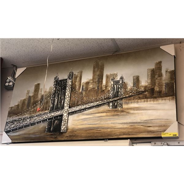 Original  Bridge  painting on canvas - approx. 55in x 27 1/2in