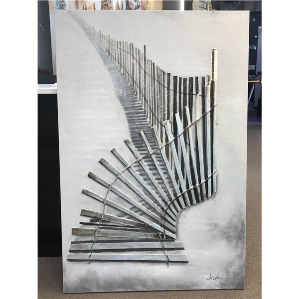 Original - "Fence" painting signed by artist - bottom right corner (approx. 39 1/2" x 59")