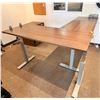 Image 1 : Group of 2 adjustable office desk & 4 drawer cabinet (desk approx. 60in L 24in D)