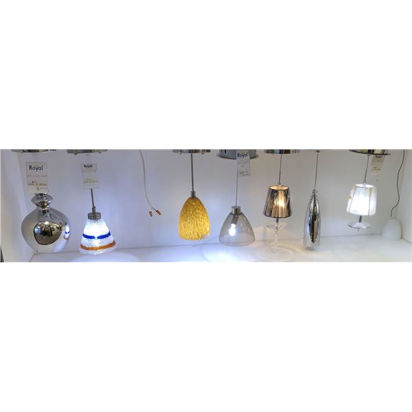 Group of assorted contemporary decorative celling light fixtures - approx. 7p. (bidder is responsibl