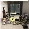 Image 1 : Large group of assorted decorative items w/framed wall mirror