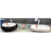 Image 1 : Group of 3 assorted glass & ceramic sink bowls w/faucets