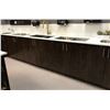 Image 1 : Approx. Granite counter kitchen cabinet w/5 sinks & 3 faucets - (approx. 109in L 26in D 36in H) (bid