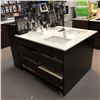 Image 1 : Granite top sinks display cabinet includes - approx. 10 sinks, 3 faucets, plumbing items, etc... (en