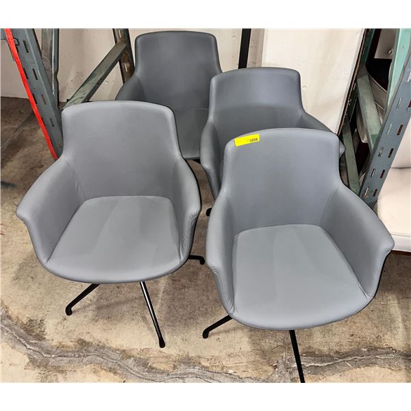 Set of 4 matching grey dining chairs