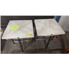 Image 2 : Set of 2 white marble side tables