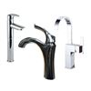 Image 1 : Large group of assorted bathroom/lavatory faucets (new in box)