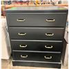 Image 1 : 4 Drawer black dressing chest w/self closing doors (approx. 34in W 21in D 40in H)