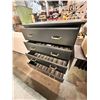 Image 2 : 4 Drawer black dressing chest w/self closing doors (approx. 34in W 21in D 40in H)