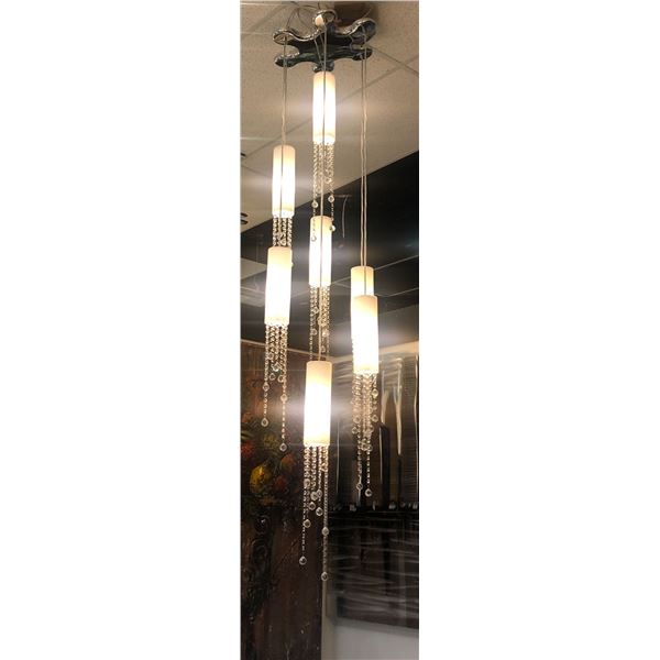 Contemporary custom made decorative chandelier (bidder responsible for removal)