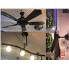 Image 1 : Group of 2 decorative ceiling fans w/ 1 decorative ceiling light (bidder responsible for removal)