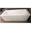 Image 2 : New contemporary white bathtub - (approx. 65.5in W 34in D 20.5in H) (bidder responsible for removal)