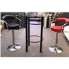 Image 1 : Set of 2 counter stools w/round counter table - (approx 3ft D 42in H)