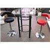Image 2 : Set of 2 counter stools w/round counter table - (approx 3ft D 42in H)