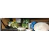 Image 1 : Large shelf lot full of assorted new lighting includes - Ortech 7in flush mounts, LED garage lights,