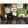 Image 2 : Large shelf lot full of assorted new lighting includes - Ortech 7in flush mounts, LED garage lights,