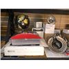 Image 2 : Shelf lot of assorted bathroom items includes - shower heads, sink strainer baskets, towel holders, 