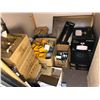 Image 1 : Large group of misc items includes - assorted light fixtures, electronic components, aluminum strips