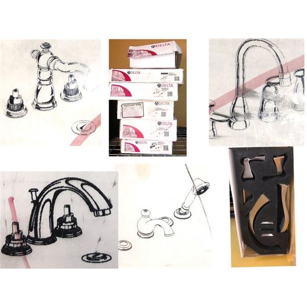 Group of 6 assorted bathroom/faucet sets