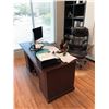 Image 2 : Large group of assorted office furniture - armchairs, 2 office desks, office chairs, wooden shelf, d