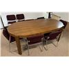 Image 1 : Large wooden office table w/ 8 chairs approx. 79in L 42in W 30in H